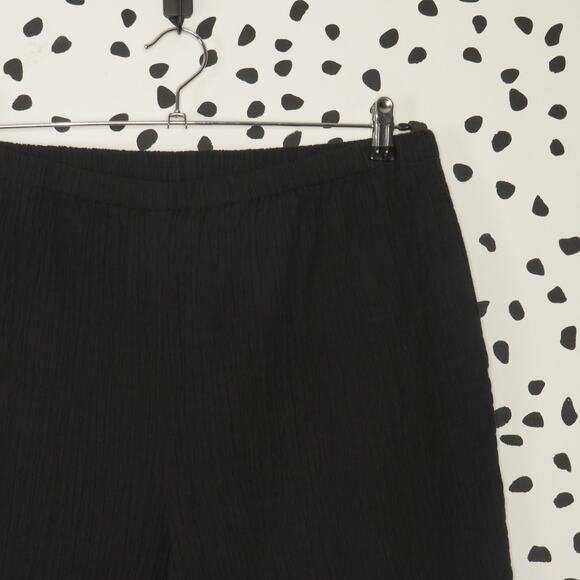 Mara Hoffman Black Pippy High Waist Textured Crinkle Pull-On Trouser Pants - Picture 4 of 10